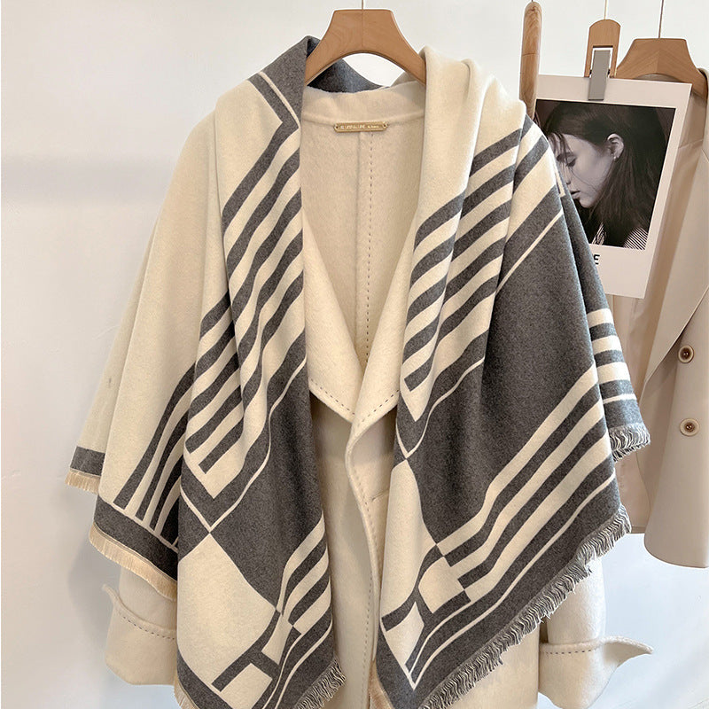 Striped cashmere scarf