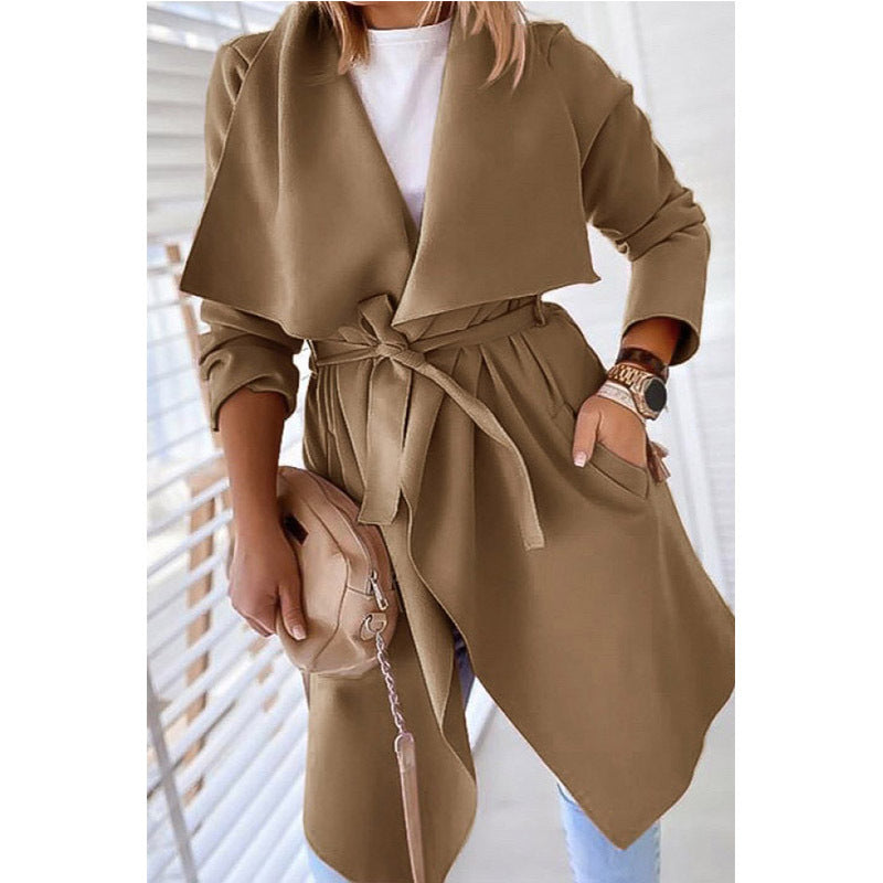 Lapel trench coat