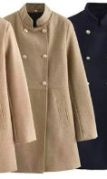 Blended double breasted coat