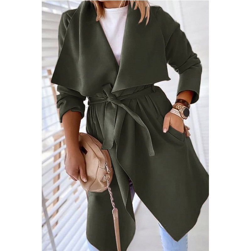 Lapel trench coat