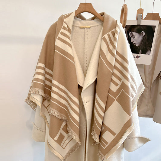 Striped cashmere scarf